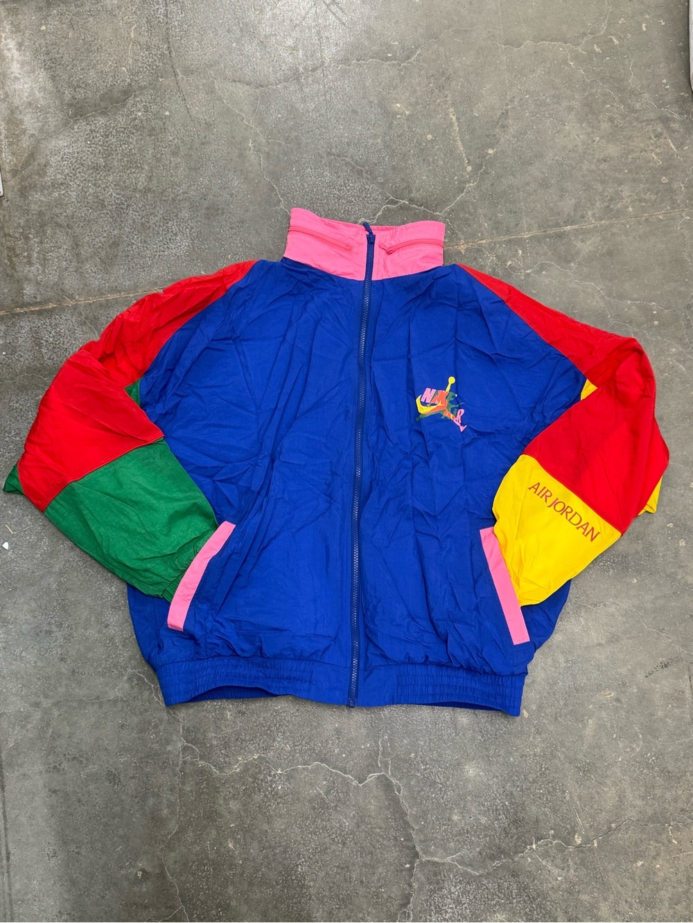 Nike Air Jordan Colorblock Windbreaker Jacket - Blue, Red, Green, Yellow, Pink